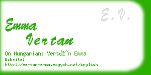 emma vertan business card